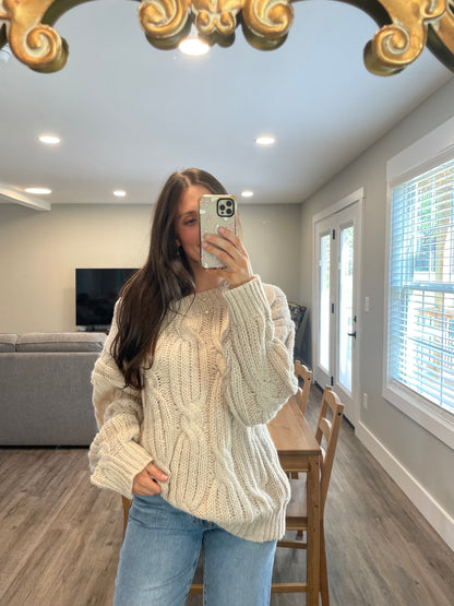 Chunky Off the Shoulder Knit