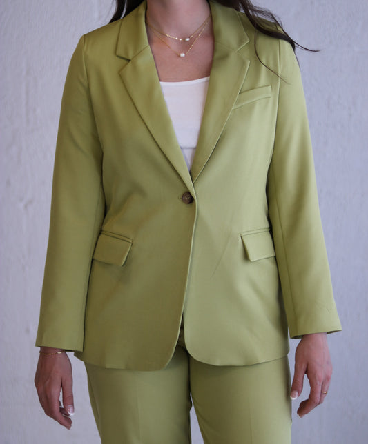 Green Power Suit Blazer